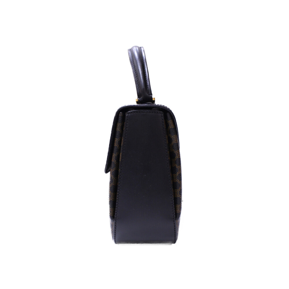 Celine look Leather Black Macadam Handbag